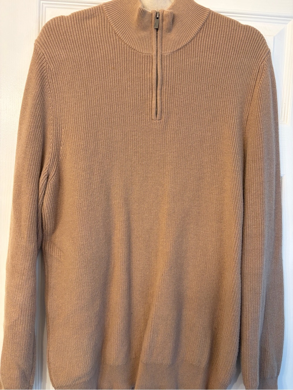 RW&CO. Men’s Zip-Front Sweater in Camel Tan
